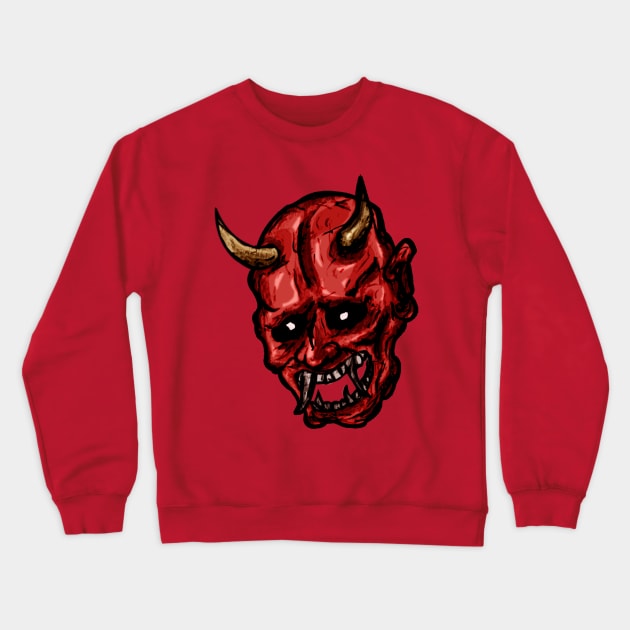 Kabuki Mask 1 (RED) Crewneck Sweatshirt by fixedthor